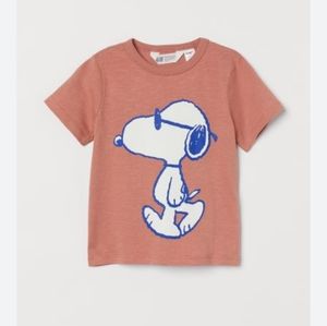 PEANUTS X H&M SNOOPY Joe Cool T-shirt Orange 3-4T